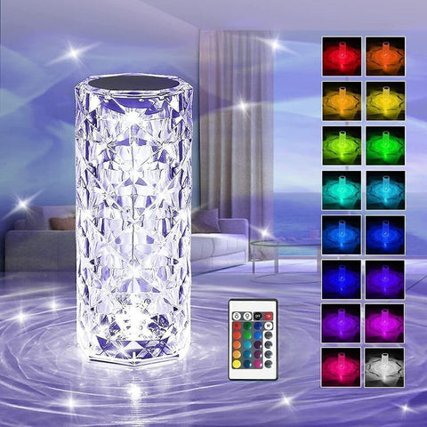 Crystal Diamond Table Lamp with 16 Color Changing LED Lights